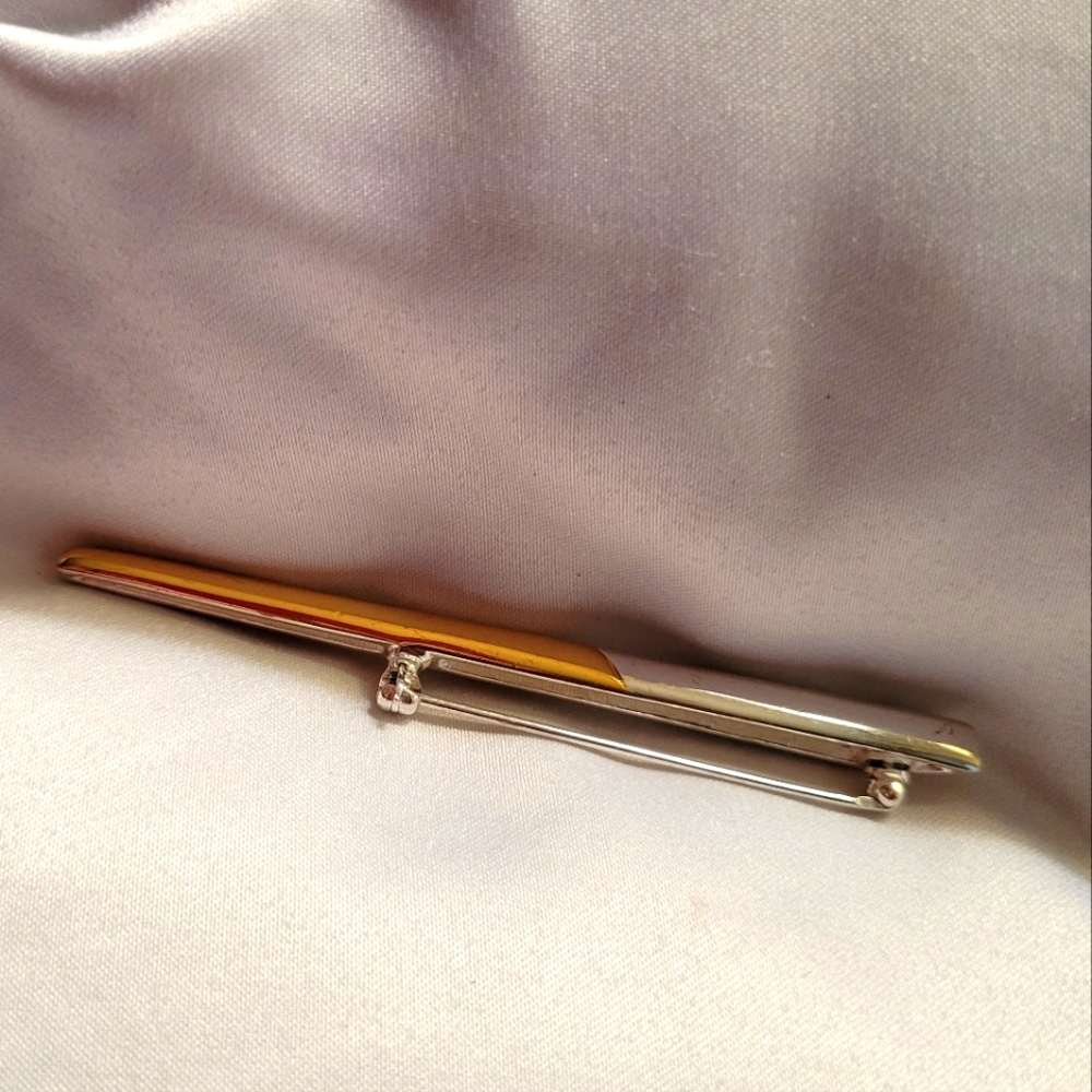 Vintage Monet Bar Pin Brooch Silver and Gold Tone